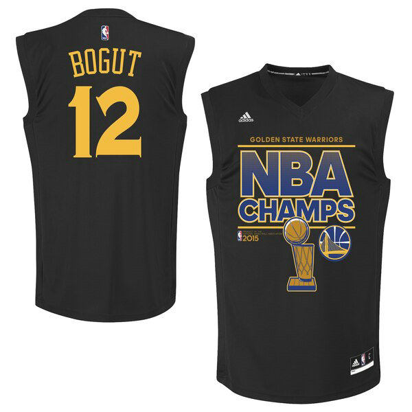 Camiseta Andrew Bogut 12 Golden State Warriors adidas Negro Hombre